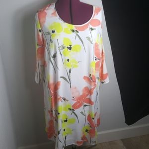 Lane Bryant 18/20 white floral dress